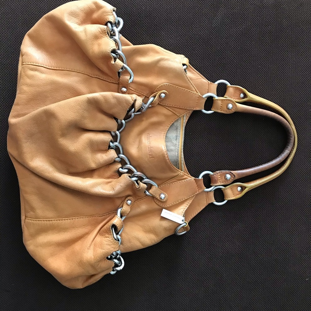 Charles David boho leather bag heavy metal details - Picture 3 of 8